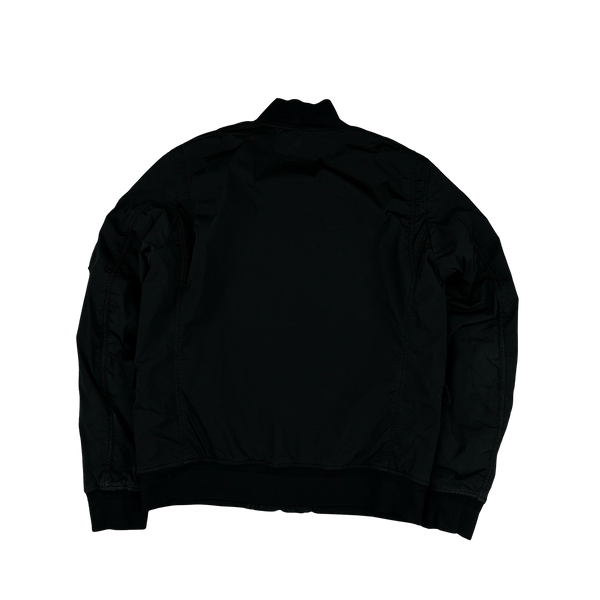 CP Company Black Nycra Quilted Lined Bomber Jacket - Large