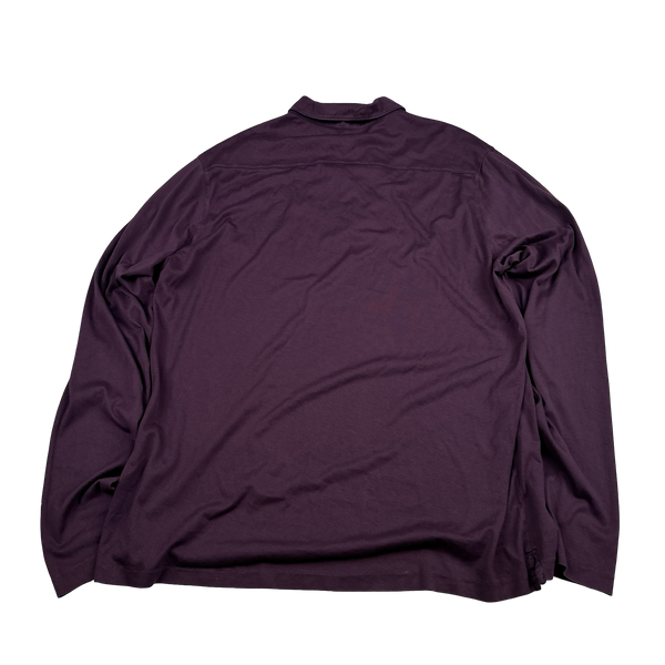 CP Company Purple Longsleeve Cotton Spellout Polo Shirt - XXL