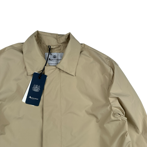 Aquascutum Checked Collar Nylon Long Jacket - Small