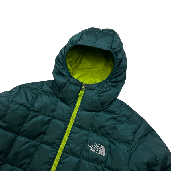 North Face Green Down Quilted Jacket - Small