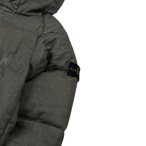 Stone Island 2019 Brown Lino Resinato Down -TC Puffer Jacket - Small