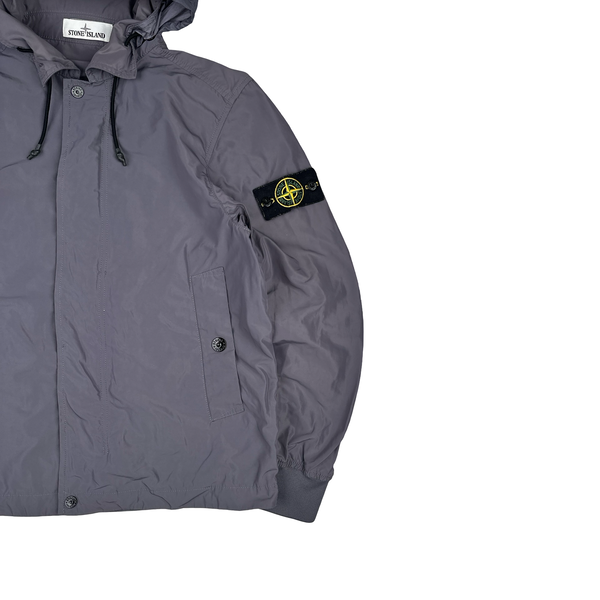 Stone Island 2021 Grey Micro Reps Nylon Hooded Jacket - Small