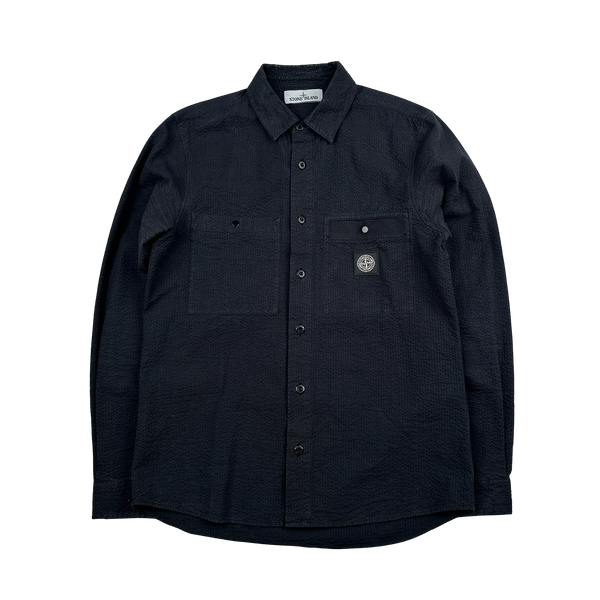 Stone Island 2020 Black 3D Cotton Tela Buttoned Shirt - Small