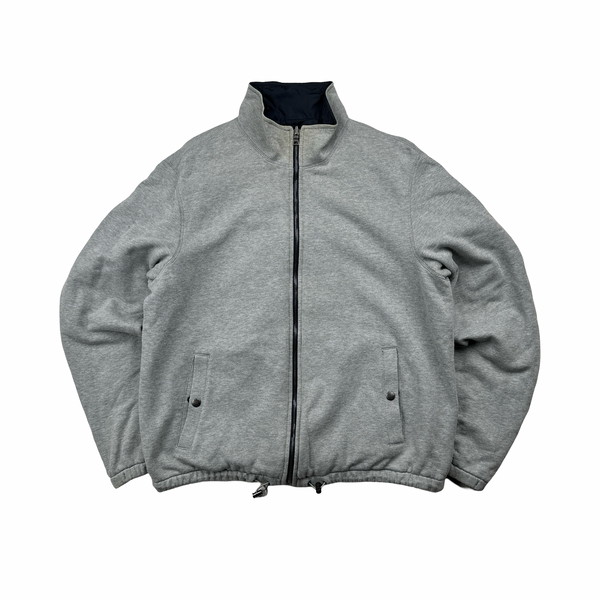 Prada Black Tab Navy Nylon/Grey Fleece Reversible Jacket - 3XL
