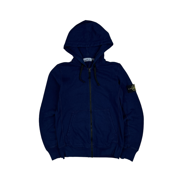 Stone Island 2015 Navy Cotton Zipped Hoodie - Medium