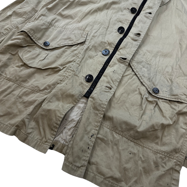 Stone Island 2002 Beige Raso Gommato Dutch Rope Jacket - XL