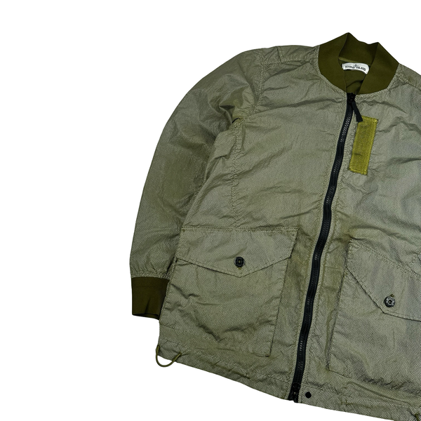 Stone Island 2016 Green Pixel Reflective Bomber Jacket - Medium