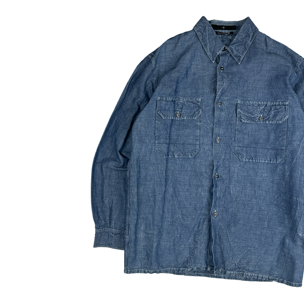 Stone Island 2002 Resin Coated Lino Flax Shirt - Medium
