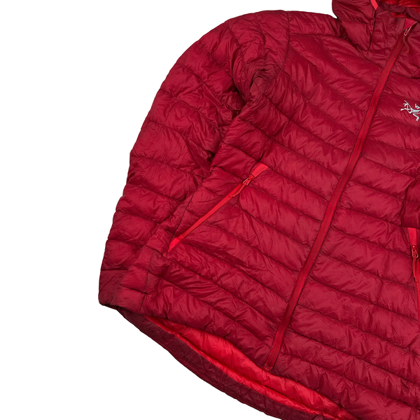 Arcteryx Women's Red Down Filled Cerium LT Zipped Hooded Jacket - Medium