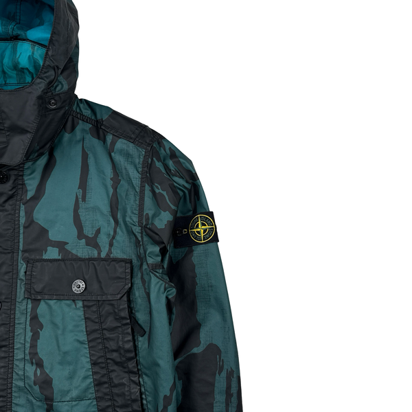 Stone Island 2015 Reverse Colour Process Raso Gommato Flowing Camo Jacket - Medium