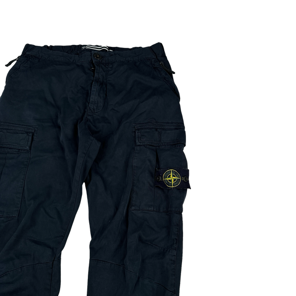 Stone Island 2017 Navy Cotton Twill Cargos - Small