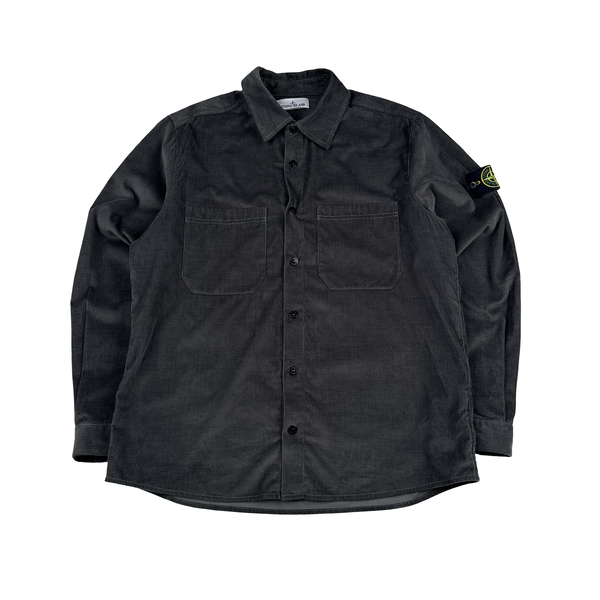 Stone Island 2025 Grey Corduroy Cotton Overshirt - XL