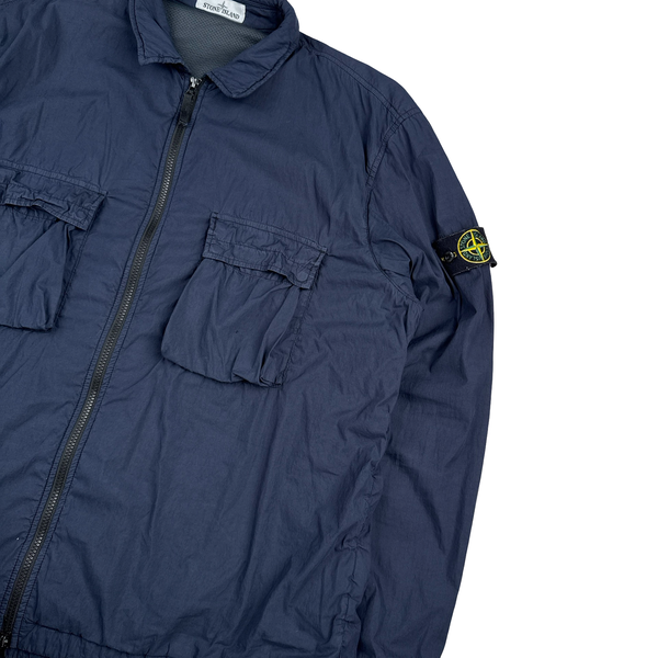 Stone Island 2019 Navy Lined Naslan Light Double Pocket Zipped Overshirt - 3XL