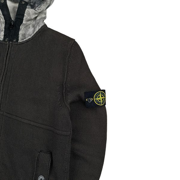 Stone Island 2014 Brown Zipped Heavyweight Knit Jumper - Medium