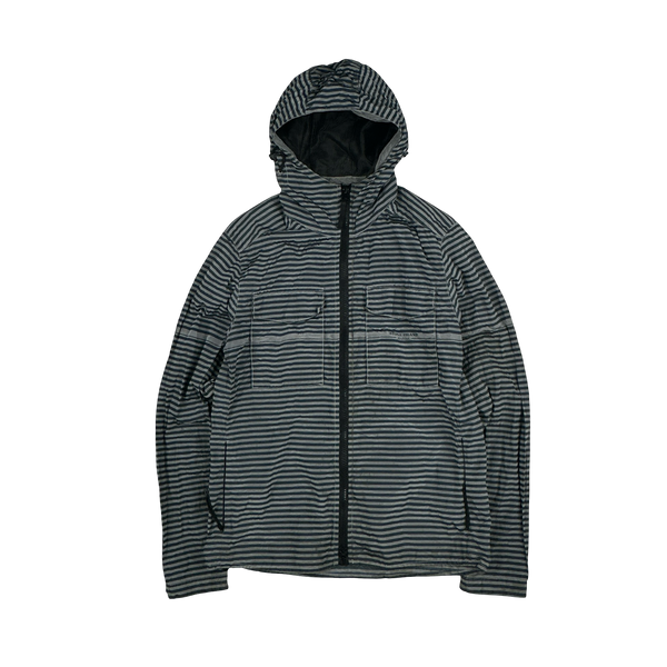 Stone Island 2017 Marina Blue Stripped Nylon Metal Jacket - Medium