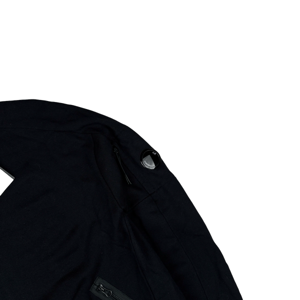 CP Company Blue Cotton Lens Viewer Quarter Zip Pullover - Large
