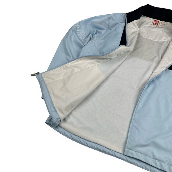Supreme X Lacoste Baby Blue Colour Block Spellout Tracksuit Set - XL