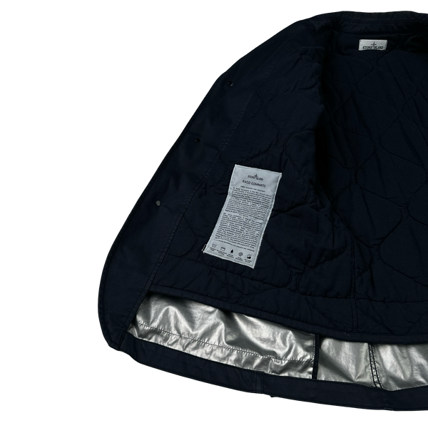 Stone Island 2015 Navy Quilted Raso Gommato Spaceman Buttoned Jacket - XL