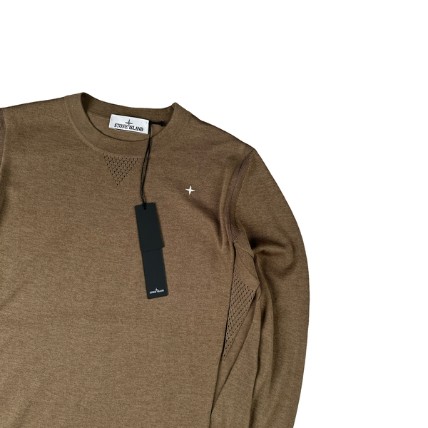 Stone Island 2025 Stellina Brown Primaloft Bio Wool Jumper - Large