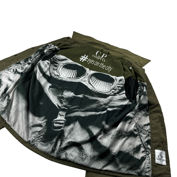CP Company Khaki Nylon #EyesOnTheCity Coach Jacket - Large