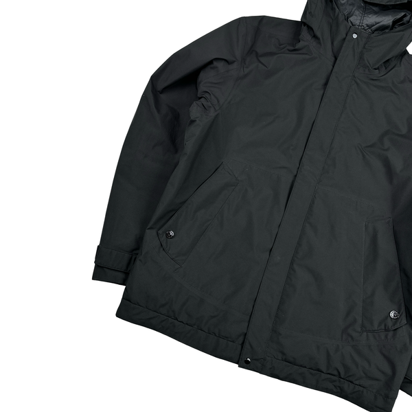 Stone Island Black Goretex Primaloft Paclite Hooded Jacket - Medium