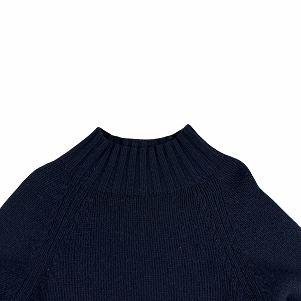Stone Island Vintage 1994 Navy Wool Mock Neck Jumper - XL