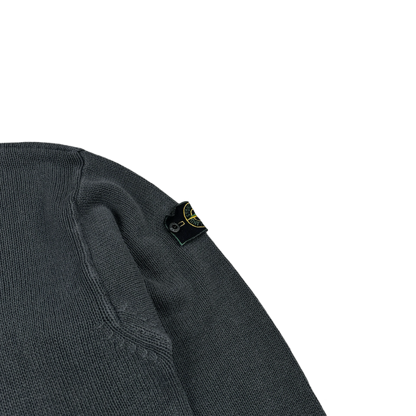 Stone Island 1999 Vintage Grey Cotton Knit Crewneck Jumper - XL