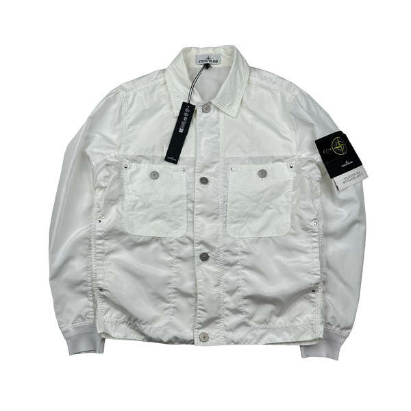 Stone Island 2024 White Poly Tela David Light TC Bomber Jacket - Medium