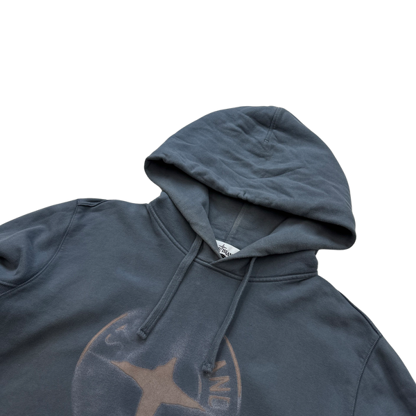Stone Island 2019 Thick Cotton Graphic Pullover Hoodie - XL