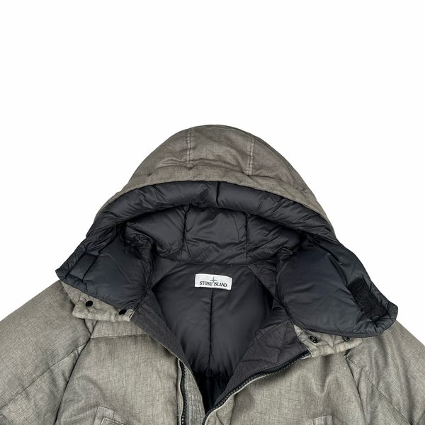 Stone Island 2019 Brown Lino Resinato Down -TC Puffer Jacket - Small