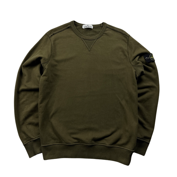 Stone Island 2018 Khaki Cotton Crewneck Sweatshirt - Large