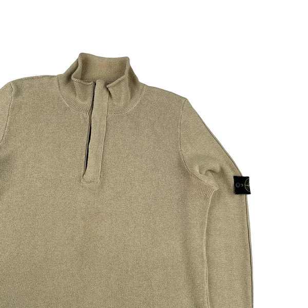 Stone Island 2003 Beige Silk Blend Vintage Knit Pullover - XL