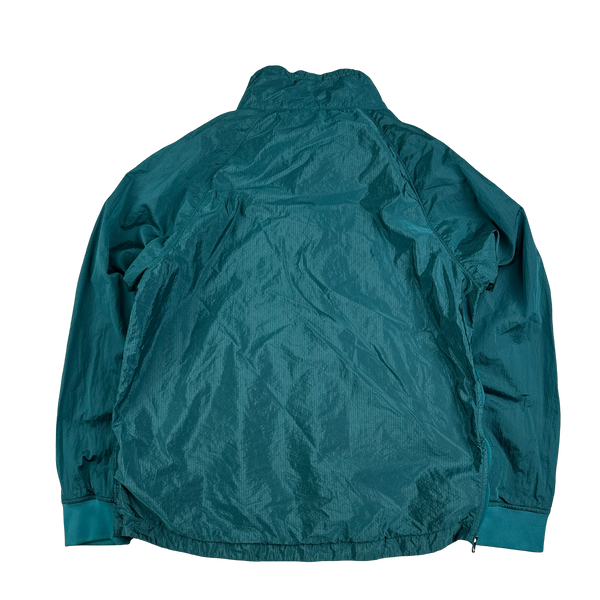 Stone Island 2020 Blue Garment Dyed Nylon Metal Rip Stop Smock - Large