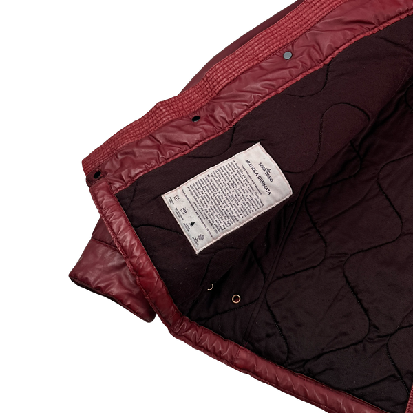 Stone Island 2011 Cherry Red Multipocket Mussola Gommato Jacket - Large