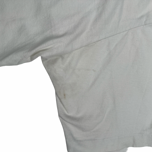 Stone Island 1997 White Cotton Spellout Vintage Polo Shirt - Medium