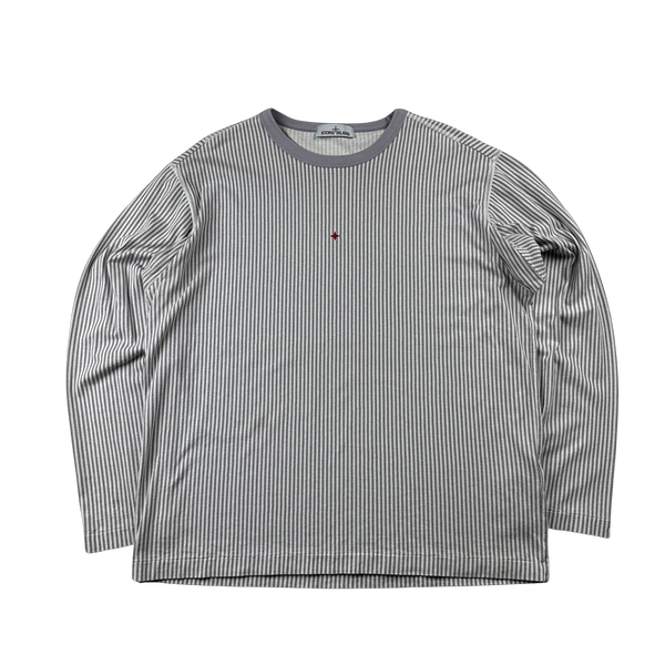 Stone Island Marina 2018 Lilac Striped Longsleeve Top - XXL