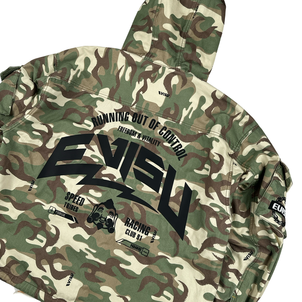 Evisu Camo Patch Multi Pocket Japanese Denim Jacket - Medium