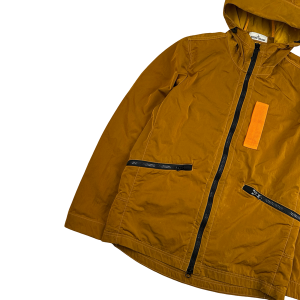 Stone Island 2017 Orange Nylon Metal Flock Hooded Jacket - Medium