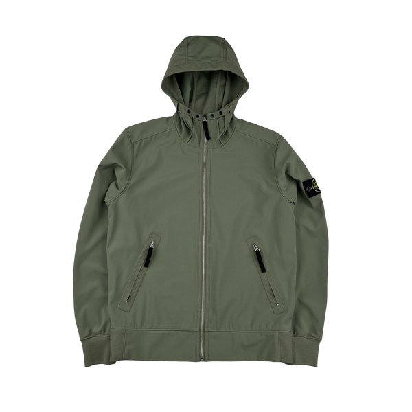 Stone Island 2018 Khaki Soft Shell Jacket - Medium
