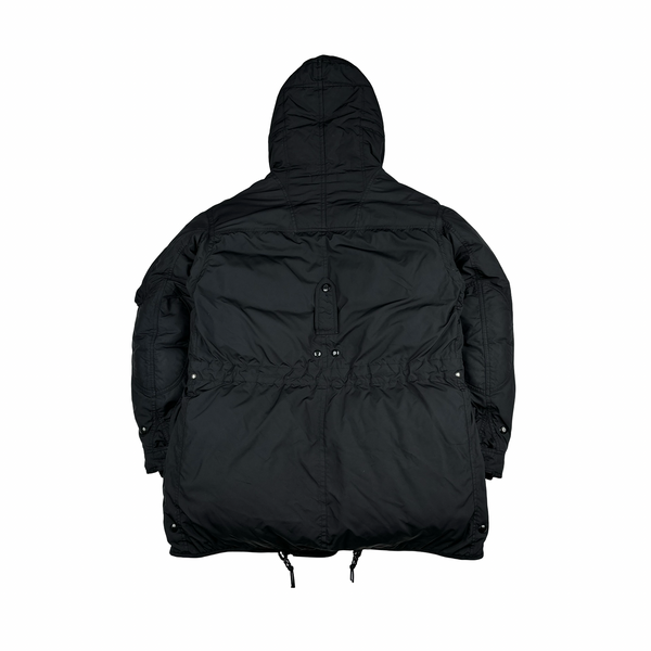 Ralph Lauren Black Down Filled Fur Hood Trim Puffer Jacket - Large