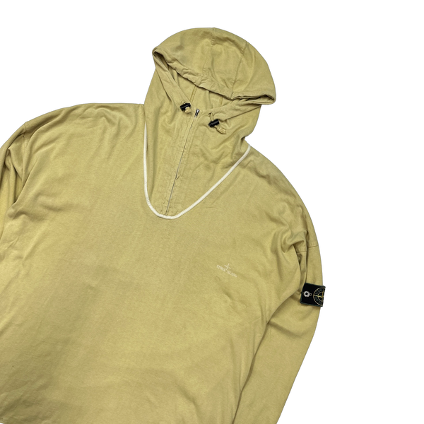 Stone Island 90s Vintage Yellow Cotton Hoodie - XXL