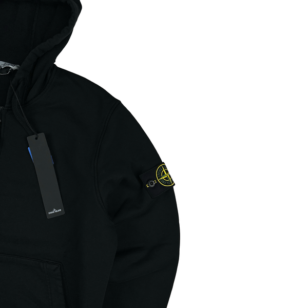 Stone Island Black 2022 Zipped Hoodie - Small