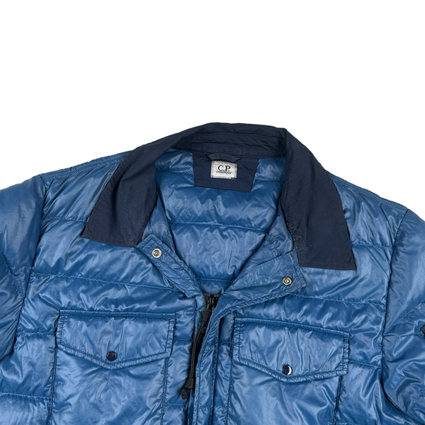 CP Company Blue DD Shell Collar Puffer Jacket - XXL