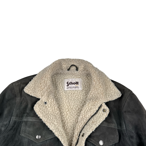 Schott Suede Sherling Lined Thick Jacket - Medium