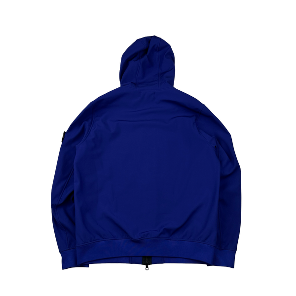 Stone Island Blue Soft Shell R e-Dye Hooded Jacket - Large
