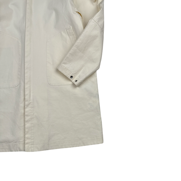 Stone Island 2017 White Ghost Piece Mac Supima 2L Long Jacket - Small