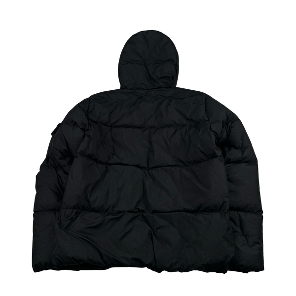Stone Island 2021 Black Crinkle NY Down Puffer Jacket - Large
