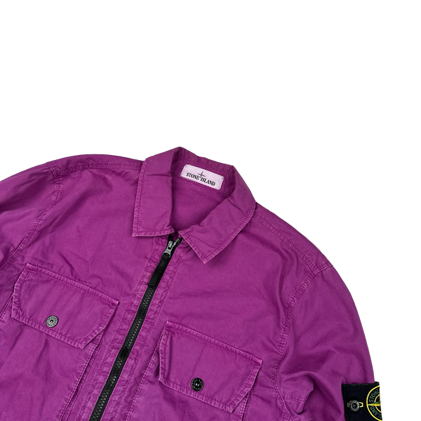 Stone Island 2021 Purple Cotton Overshirt - Small