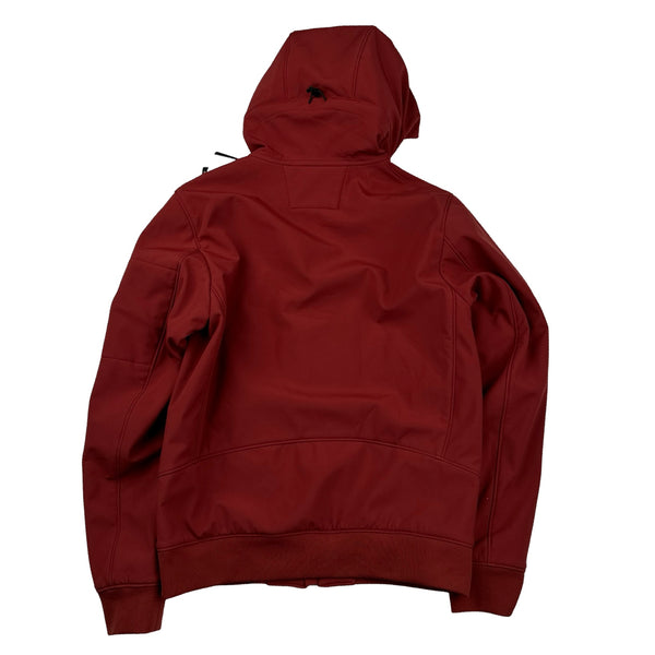 CP Company Red Soft Shell R Fleece Lined Hooded Jacket - Small