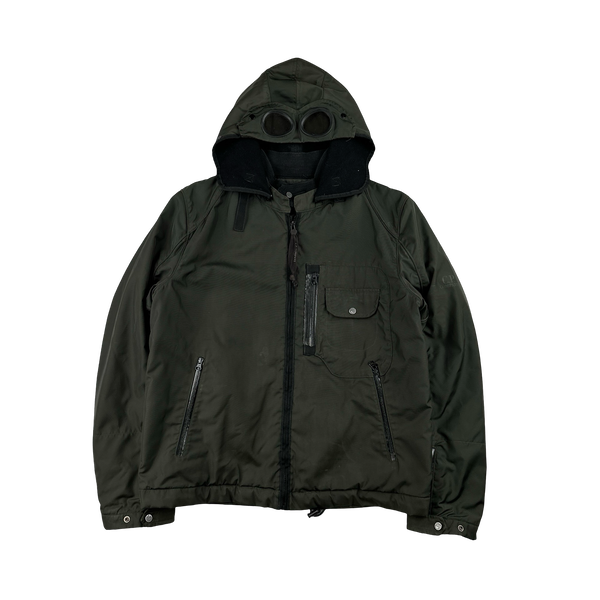 CP Company 2006 Dark Green Multi Pocket Leinster 200 Wool Lined Goggle Jacket - XL